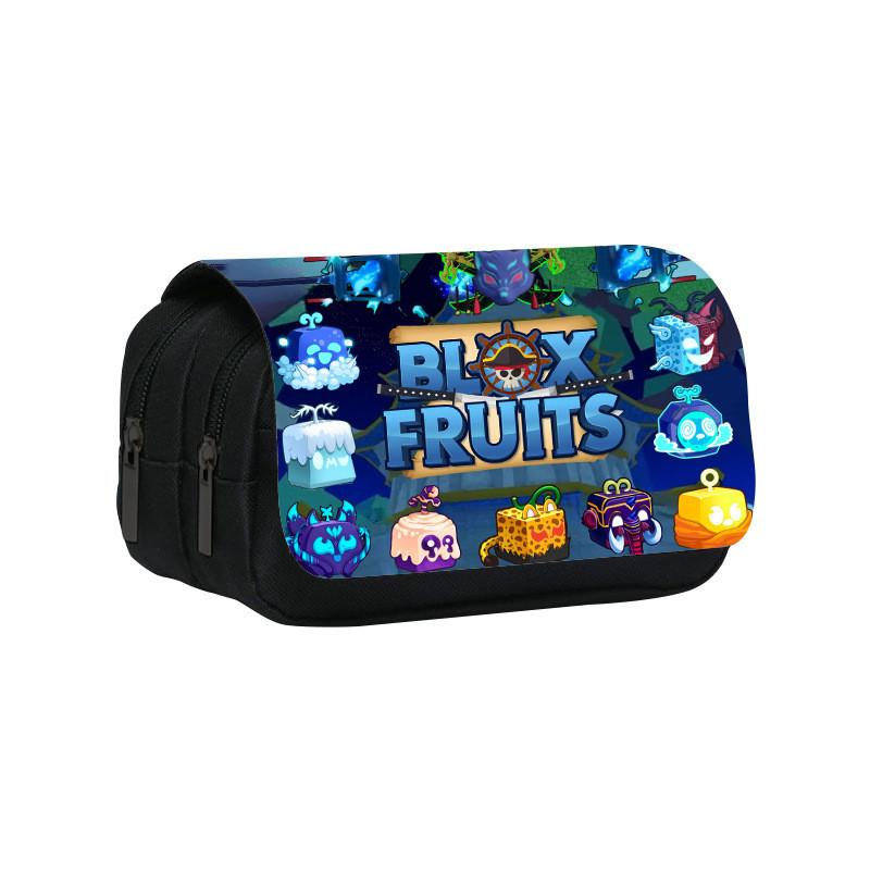 Двухслойная пенал Blox Fruits из нейлонового материала для школьников и детей Style1