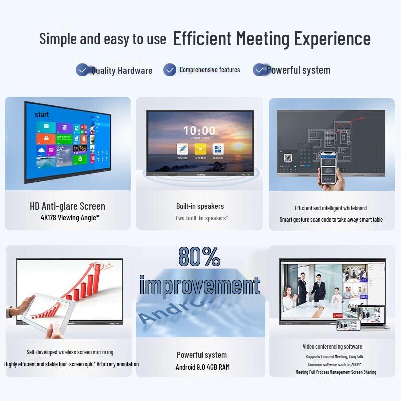 Hongshidao 86-inch 4K Interactive Whiteboard & Video Conference Display (CN Version)