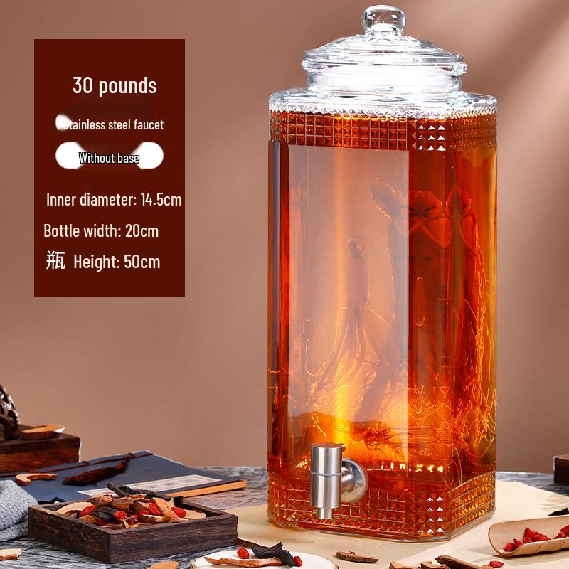 Sealed Sparkling Wine Bottle with Faucet - Household Ginseng Wine Jar & Baijiu Container