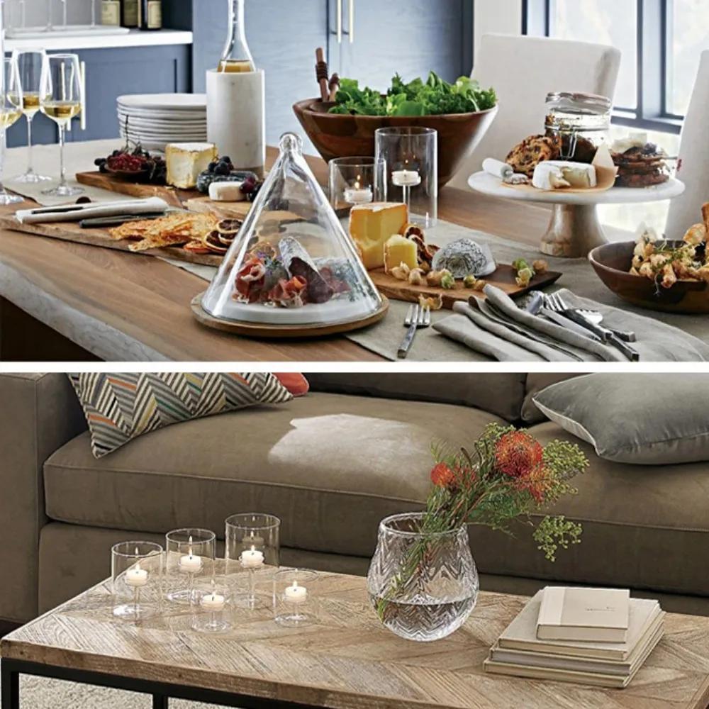 Transparent Glass Candlestick Cylinder Tea Light Candle Holders for Table Centerpieces Wedding Party Dining Room Decorations