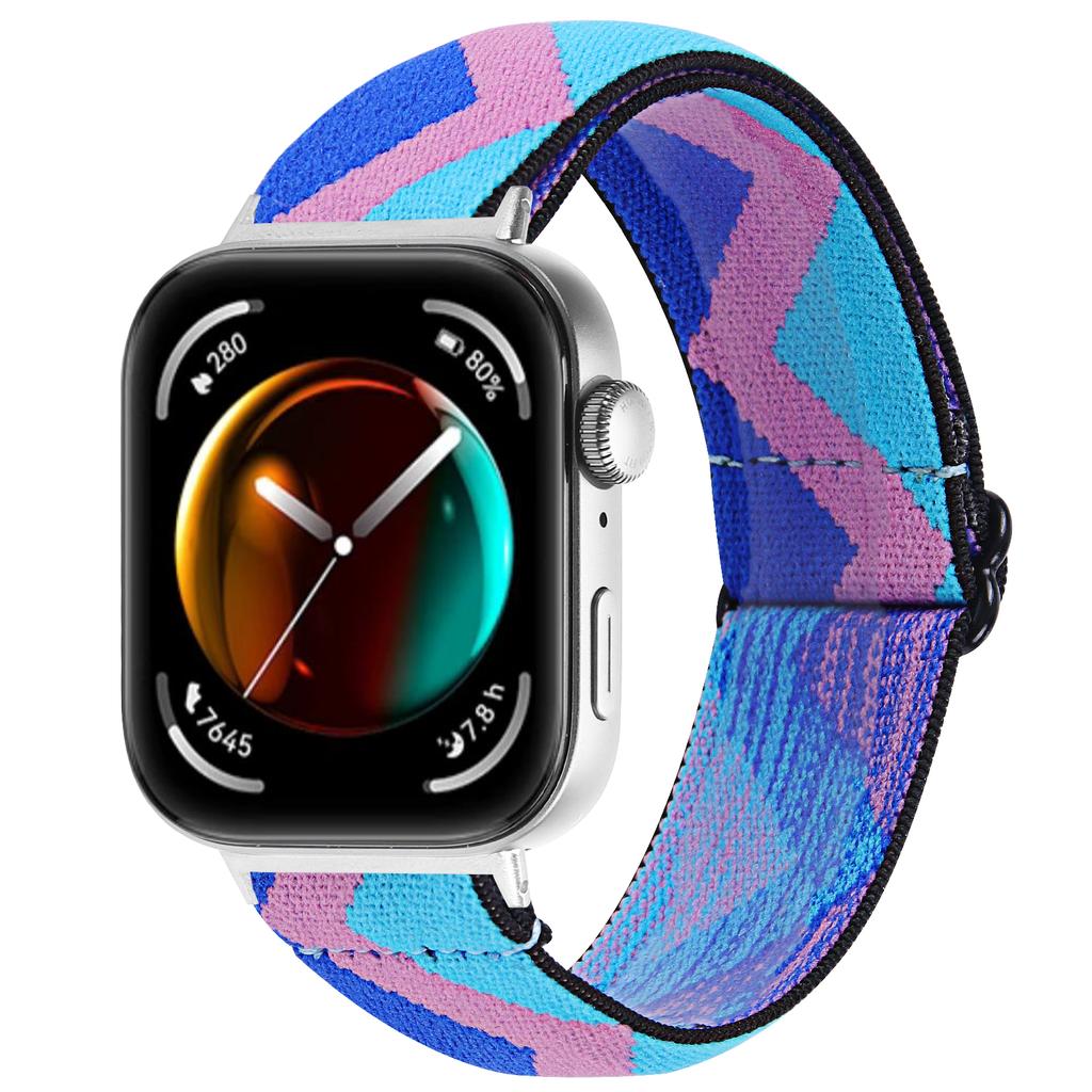 For Huawei Watch Fit 3 Nylon Watch Strap Pattern Print Adjustable Elastic Wrist Band