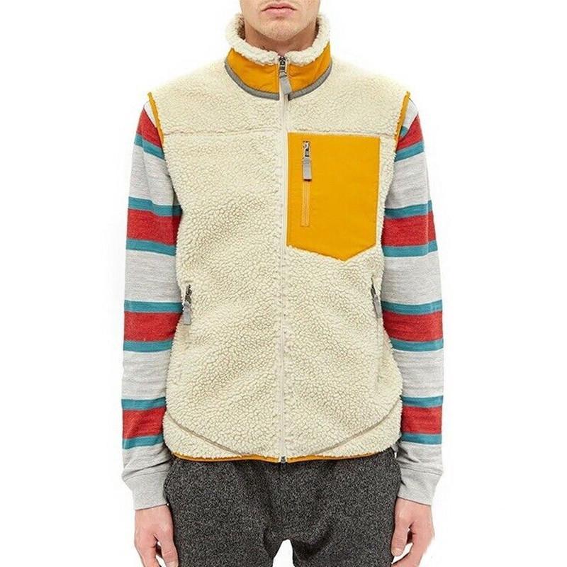 

Осень-зима флисовые мужские и женские жилеты из овечьего флиса без рукавов на молнии пальто повседневная свободная куртка жилет спортивные свободные майки XS хаки