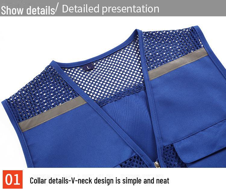 Custom Logo Emergency Management Safety Vest - Multi-Pocket Workwear for Photojournalists