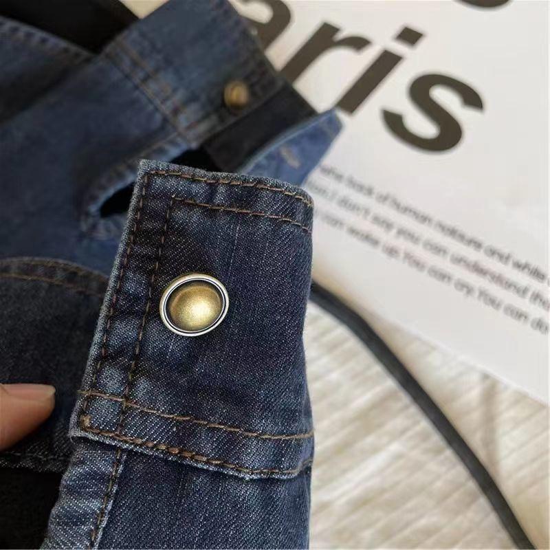 Denim Jacket Women Winter Padded Warm Shirt Double Layer Vintage Padded Warm Jacket