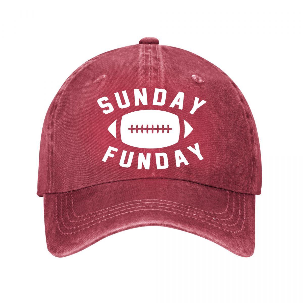 Sunday Funday Football Vintage Baseball Cap Washed Baseball Cap Adjustable