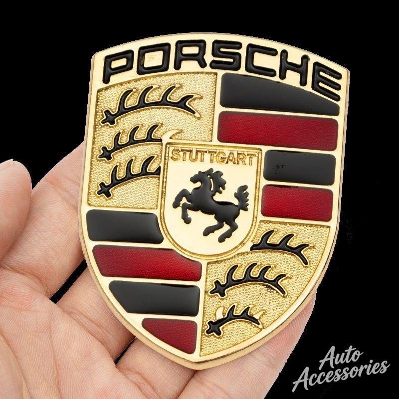 Metal Stickers Car Styling Decor 3D Creative Modified Decal For Porsche Cayenne Panamera Macan 911 718 Taycan Boxster Cayman 918