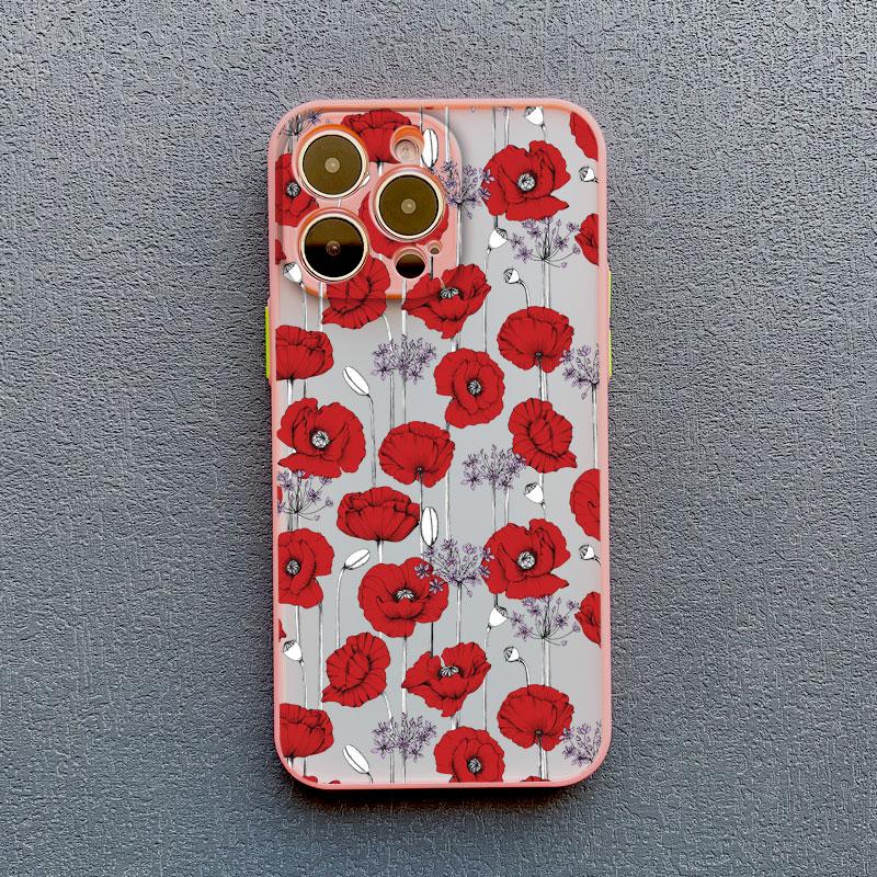 Mohnblüten Blüte Heißes Rotes Case Für iPhone 17 16 12 13 Pro Max Mini 11 14 15 Pro Max XS X XR 7 8 Plus Stoßfeste Rückseitenabdeckungen