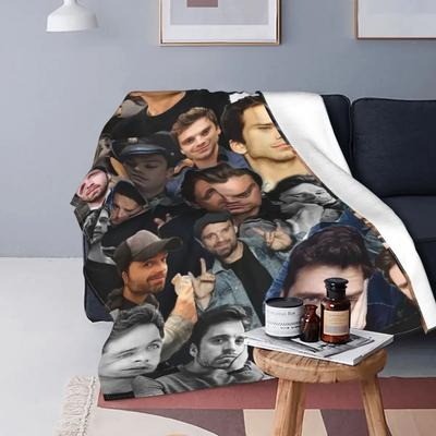 Anime Ruiten Sebastian Stan Dekens Sofahoes Koraalvlies Pluche Print Warme Plaid Dekens voor Sofa Kantoor Pluche Dunne Dekbed