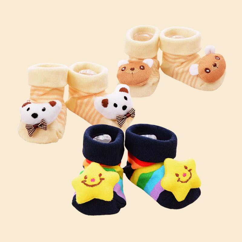 3Pairs Newborn Baby Socks For Boys Girls Cotton Animal Cartoon Slipper Infant Boy Girl Socks Casual Toddler Home Anti Slip Floor Sock