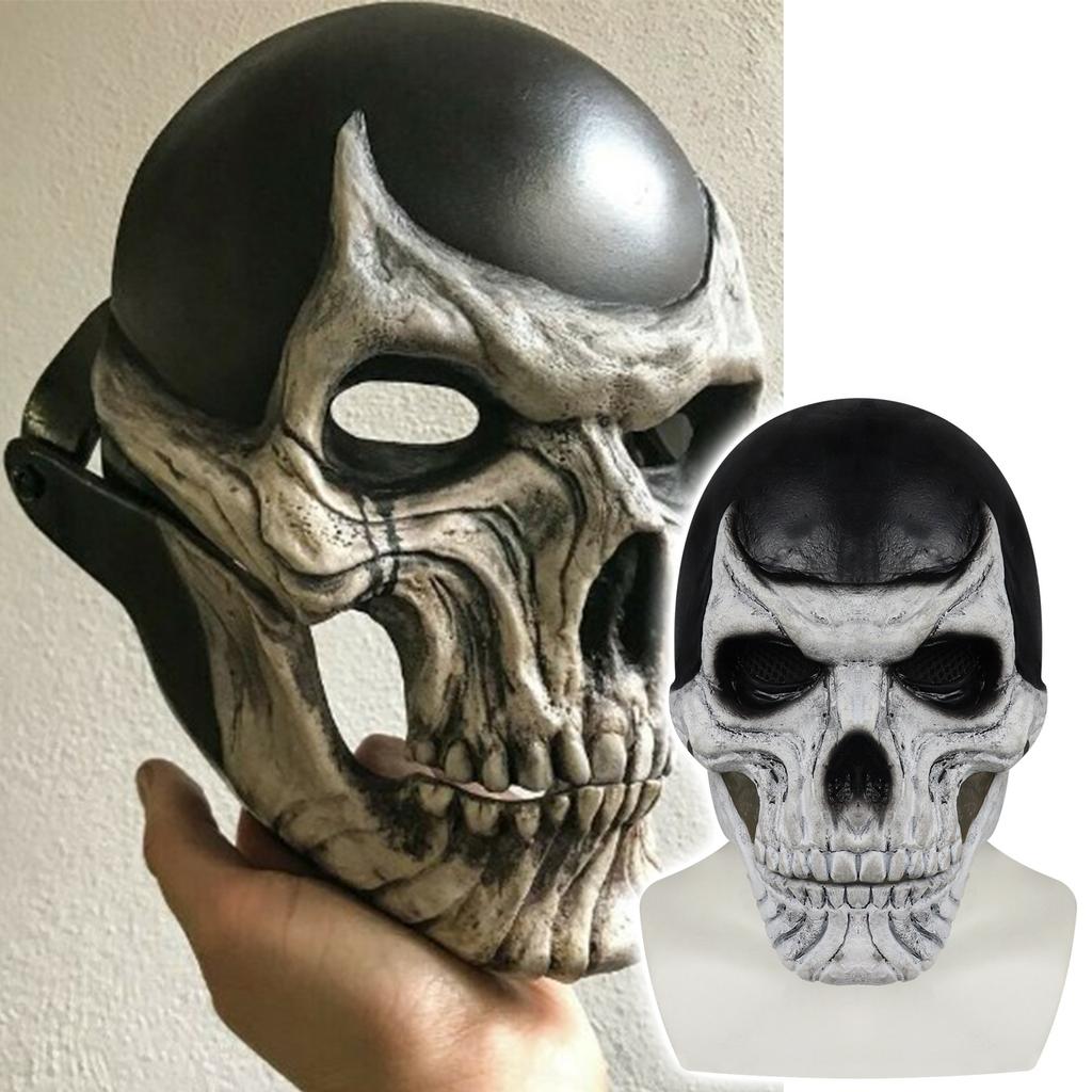 New Halloween skull mask with movable jaw and mouth, a funny and scary skull face covering