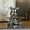 Scultura Artistica di Orso Assortito con Vassoio in Metallo Statuetta Decorativa per Ingresso, Soggiorno, Scrivania d'Ufficio e Esposizione in Casa