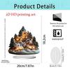 2D Acrylic Christmas Snow House with Santa & Reindeer Desktop Ornament
