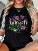 Women's T-Shirt - Black Short Sleeve Crew Neck Loose Fit, Stretch Fabric for All-Season, Machine Washable Casual Casual Attire Suitable for S