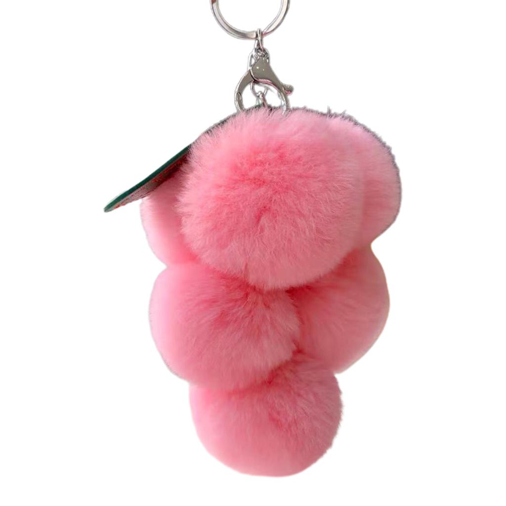 fluffy pom poms keychain