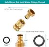 Garden Hose Quick Connector, Solid Brass 3/4 Inch Thread Fitting No-Leak Water Hose Female and Male Easy Connect (6 Sets)