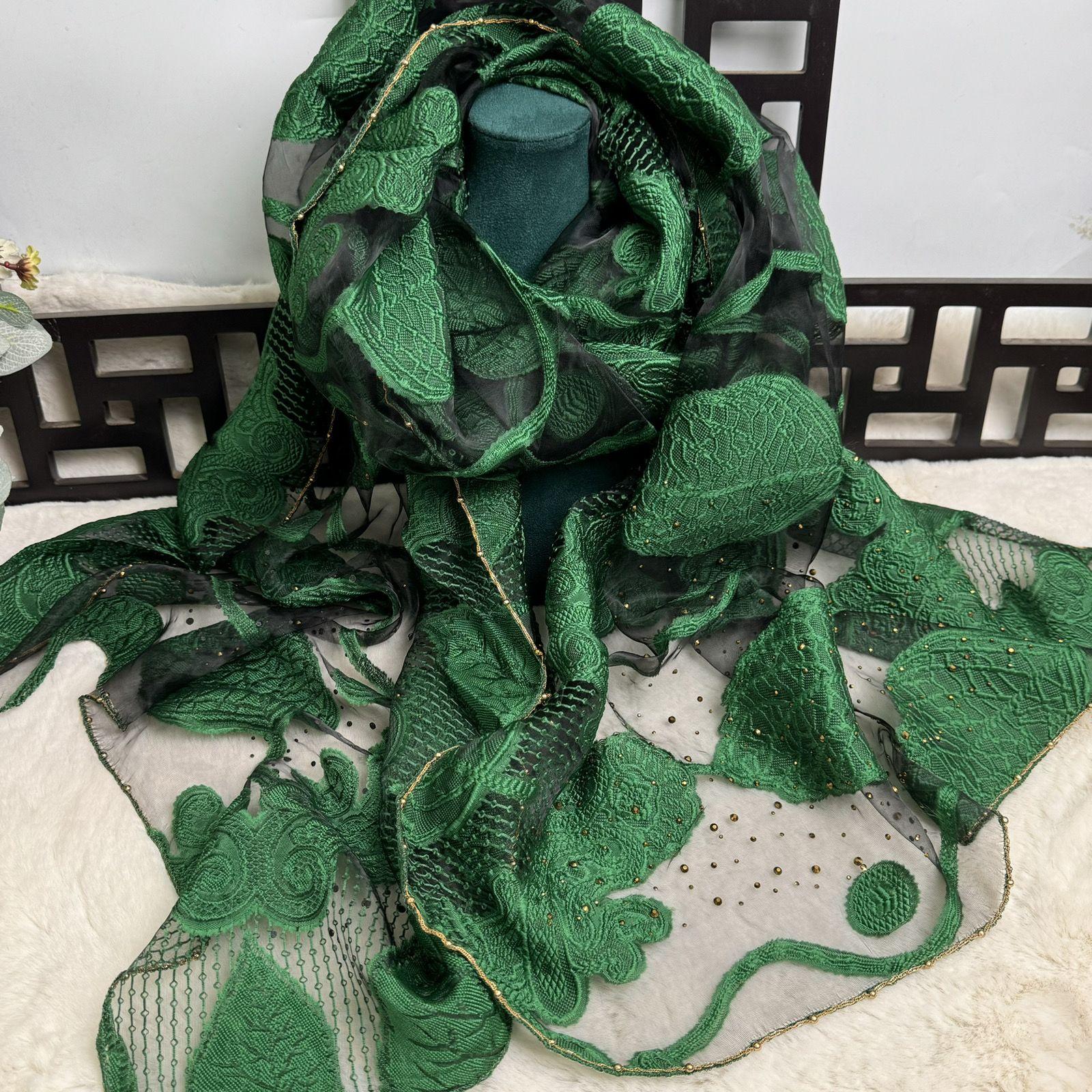 

Шарф, солнцезащитный платок, модный пляжный женский шарф, универсальный прямоугольный 70:190 зелёный