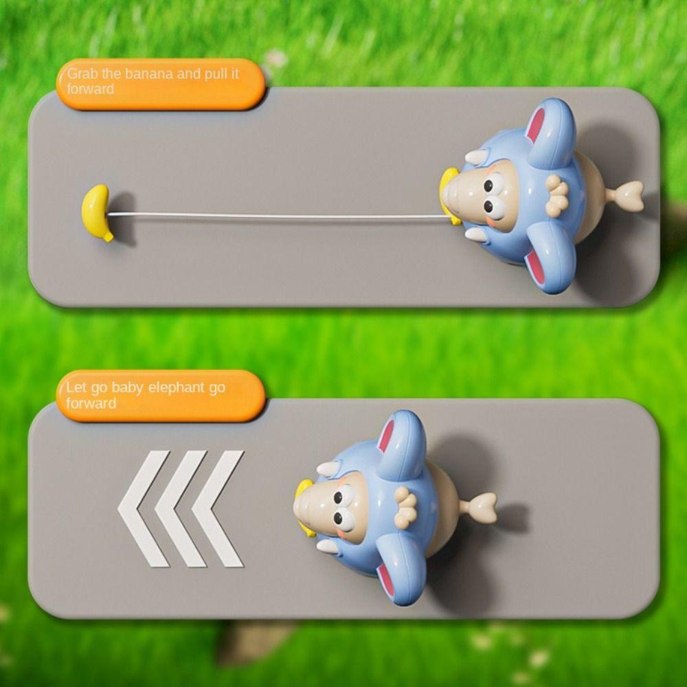Pulling Rope Car Inertial Sliding Game Animal Clockwork Toy Pull Line Elephant Toy  Toddler