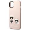 Karl Lagerfeld KLHMP14SSSKCI iPhone 14 / 15 / 13 6.1" hardcase light pink/light pink Silicone Karl & Choupette Magsafe