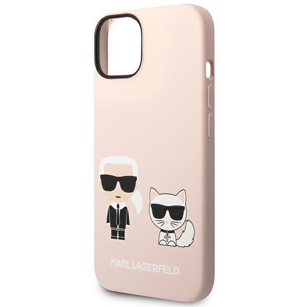 Karl Lagerfeld KLHMP14SSSKCI iPhone 14 / 15 / 13 6.1" hardcase light pink/light pink Silicone Karl & Choupette Magsafe