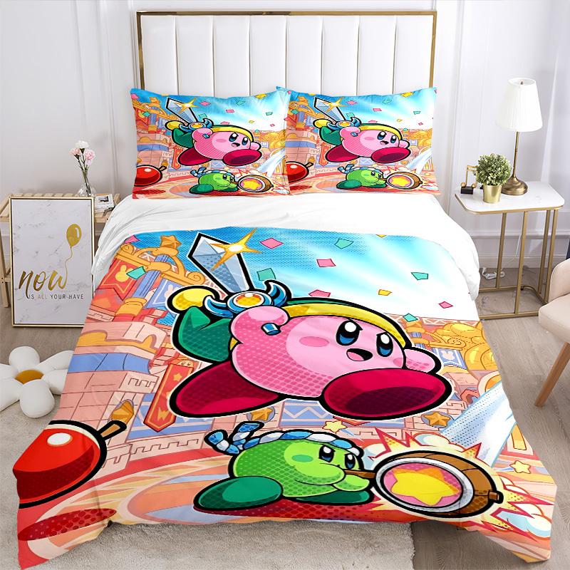 3pcs Bedding Set Kirby Includes 1 Comforter + 2 Pillowcases, Without Pillow Inserts, Soft Comfortable, Lightweight Breathable, Printed Home