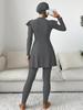 Plus Size Conservative Burkini: Long Sleeve, Swim Skirt & Long Shorts Set
