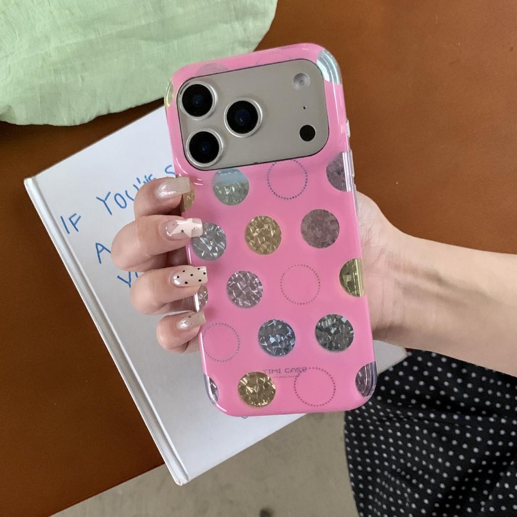 ins Korean hollow color polka dots for iPhone17 Apple 16ProMax/15Pro case advanced