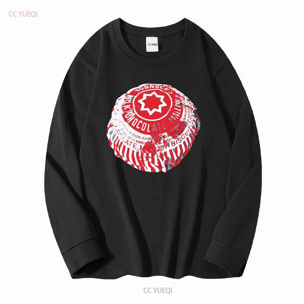 Tunnocks Tea Cake Pop Art Bílé a červené provedení Tričko s dlouhým nebo krátkým rukávem vintage Oprané značkové oblečení Pohodlné