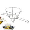Deep Fryer Oil Cone Filter Holder Maple Syrup Cone Filter Stand With Folding Arms  Stainless Steel Reusable Strainer Rack