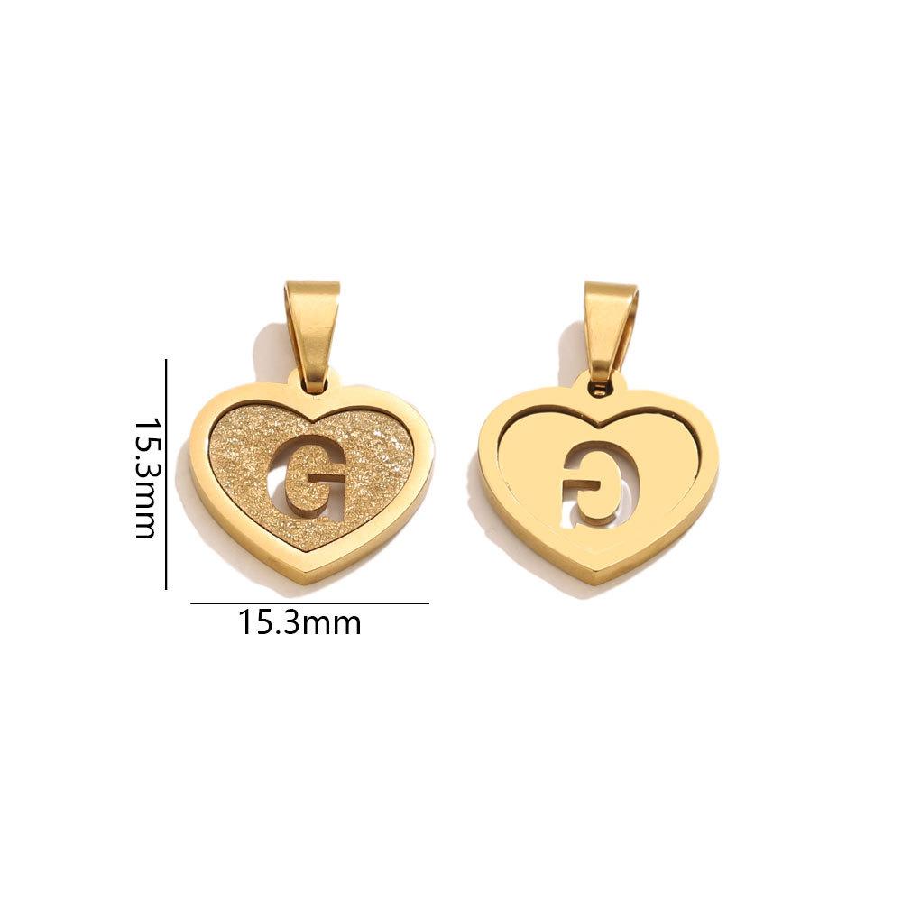 5Pcs/Bag Stainless Steel Gold-plated Heart Letter Pendant DIY Accessory Fashionable Versatile Letter Necklace Pendant