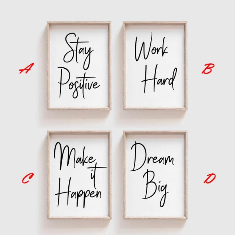 Inspirational Quotes Modern Design Dream Big Motivational Verse Art HD Print Canvas Beautiful Living Room Decor Mural Art (Without Frames)