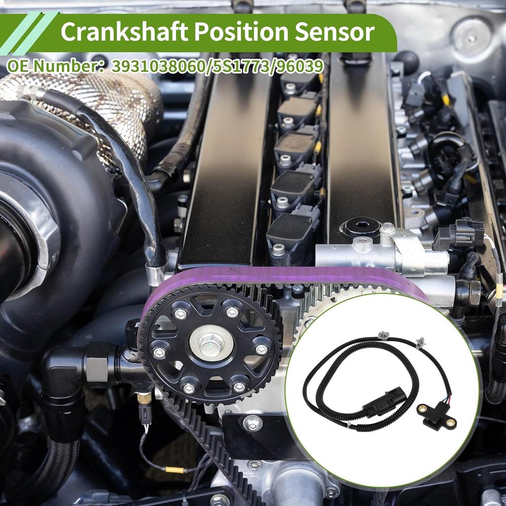 No.3931038060 Crankshaft Position Sensor for Kia Optima 2.4L 2001-2006 Sturdy Black Engine Crank CKP Sensor Metal Plastic 1 Pc