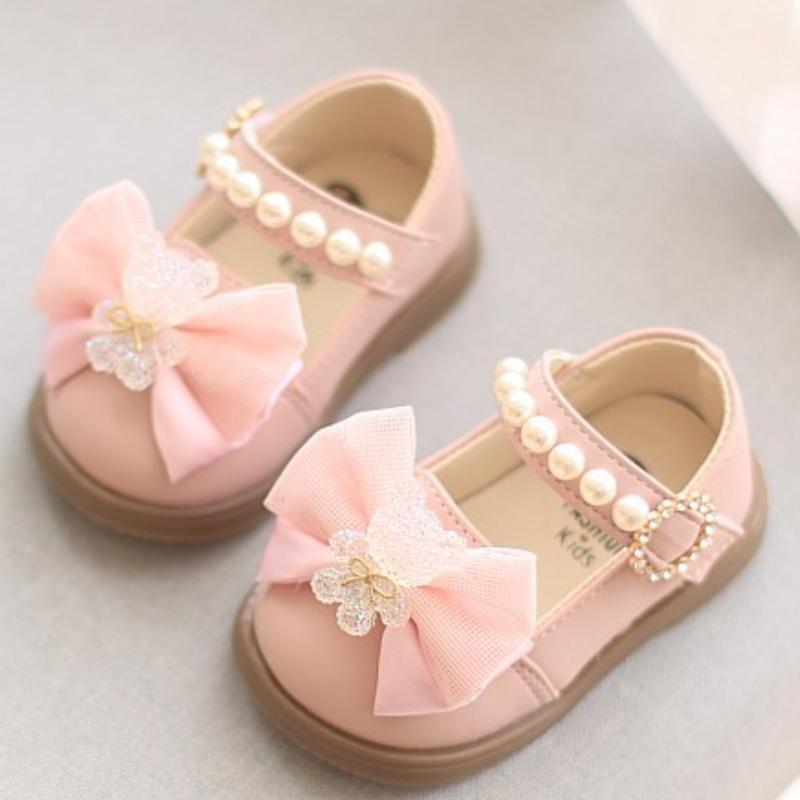 

Детская обувь с бантом из мультфильма и квадратным ртом, обувь для малышей, для девочек, для вечеринок, свадеб, танцев, новые кожаные туфли принцессы, детские кроссовки 17 розовый