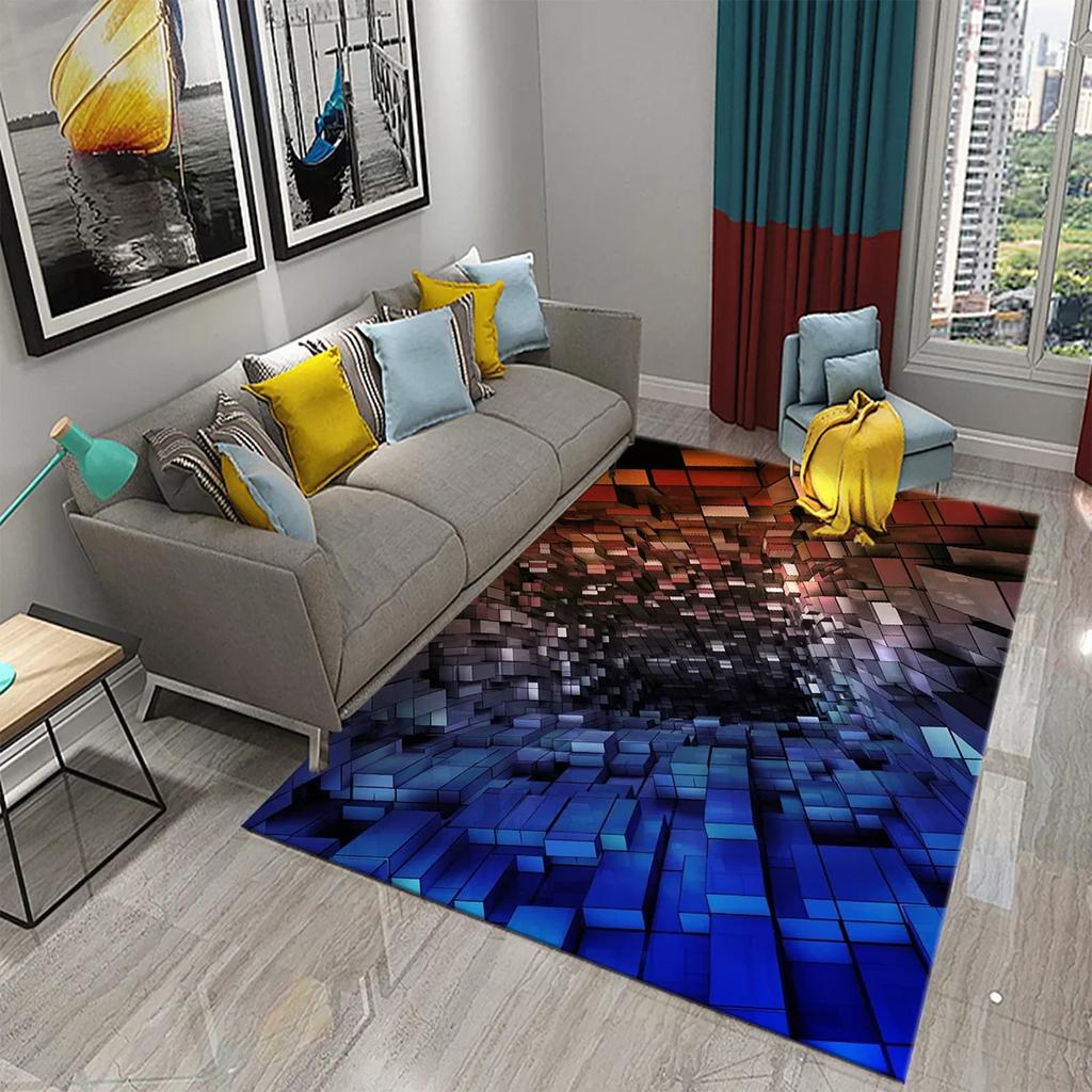 Colorful Surreal Abstract Psychedelic Art Carpet Non Slip Comfort Floor Carpet Home Decor Mat for Living Room Bedroom Area Rugs
