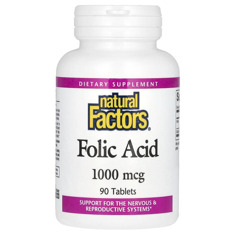 Folic Acid, 1,000 mcg, 90 Tablets