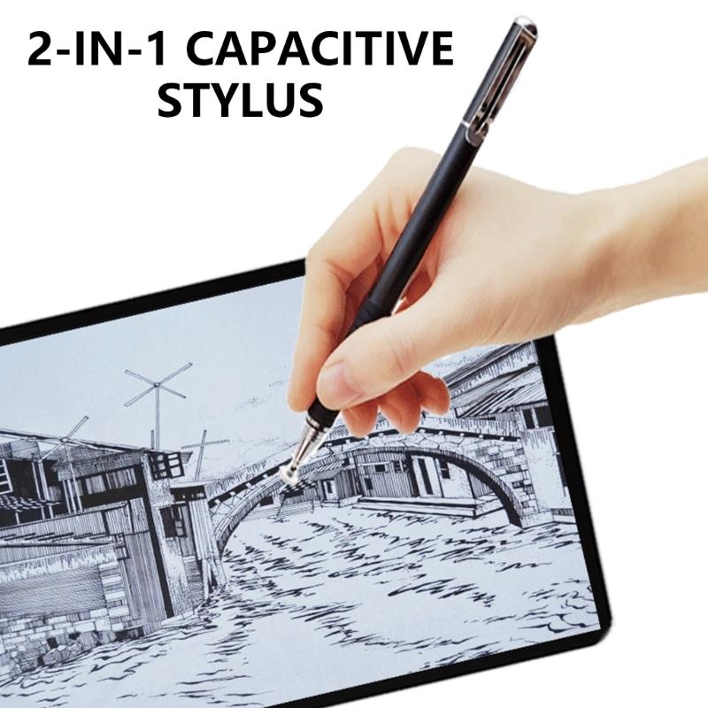 Capacitive Disc Tip Stylus Pen Ergonomic Grip Capacitive Stylus Sensitivity Touch Screen Pen for Phone & Touch Devices
