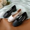 Fashion New 2025 Summer Women's Sandals Elegant Medium Heel Toe Mules Comfortable Office Women's Shoes Buckle Heels Women 545