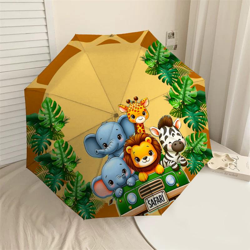 

1PC Safari Jungle Umbrella-8-Rib Reinforced, Automatic Open, Lightweight & Durable, Cute Fashion Accessory for Outdoor-K1323
