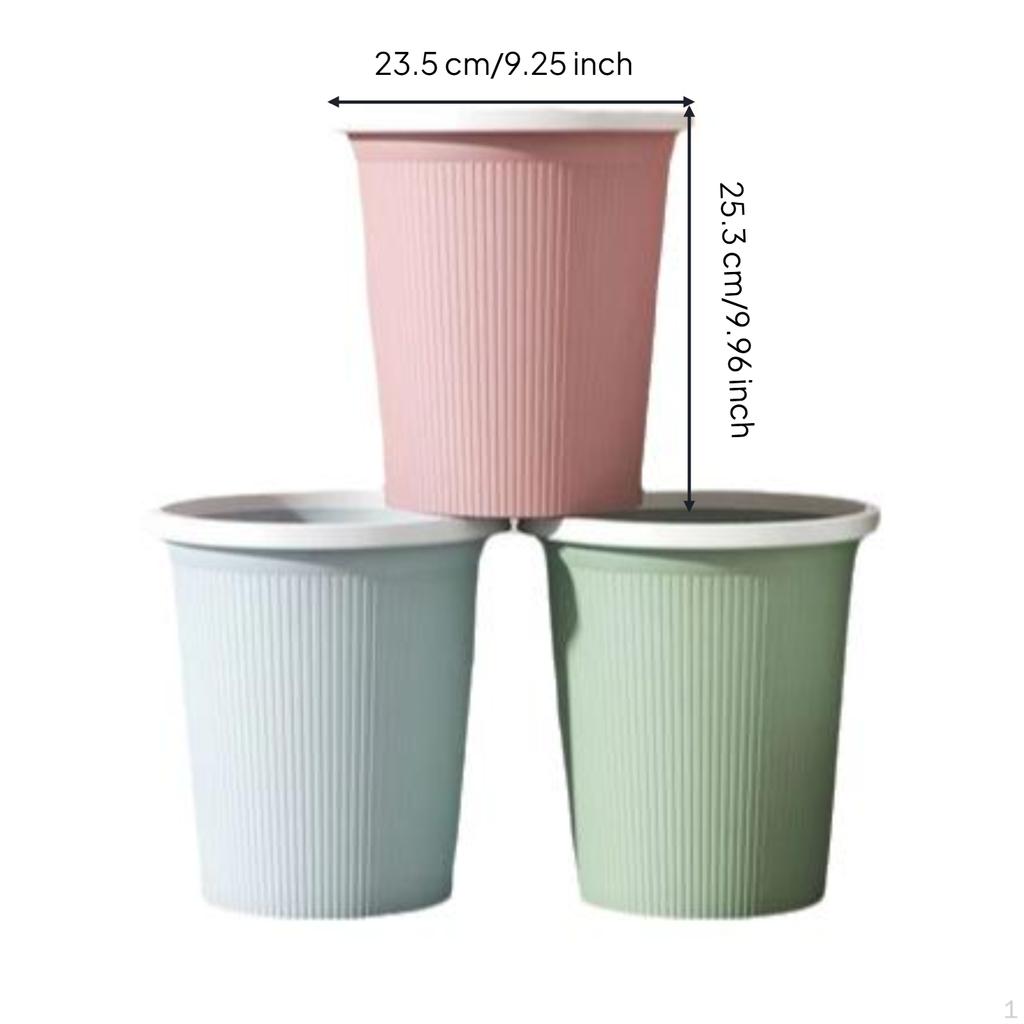 Large Trash Can Waste Bin with Lid, Odor Control, Kitchen Bathroom Three Colors 7L