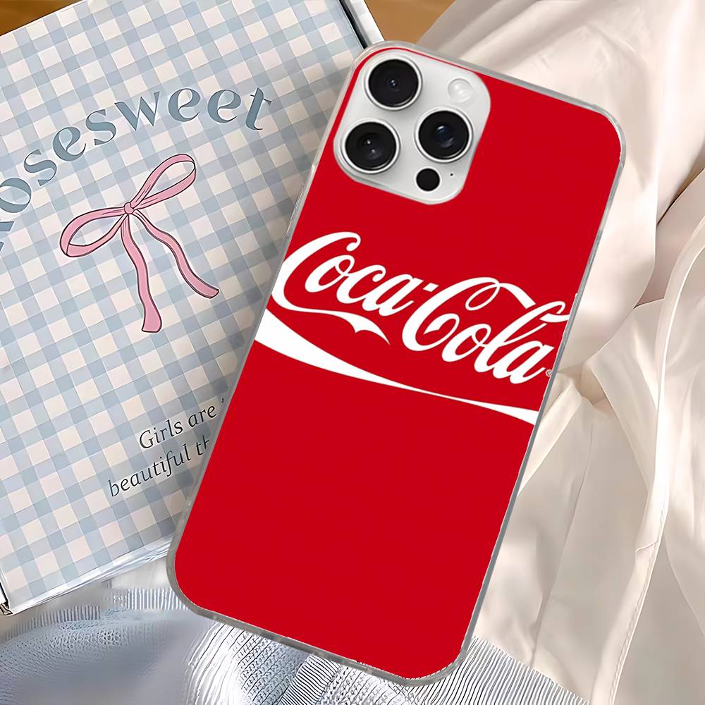 C-CocaC-Cola For iPhone 14 Pro Max 13 17 11 16 12 15 Air Plus Satin Colorful Phone Case