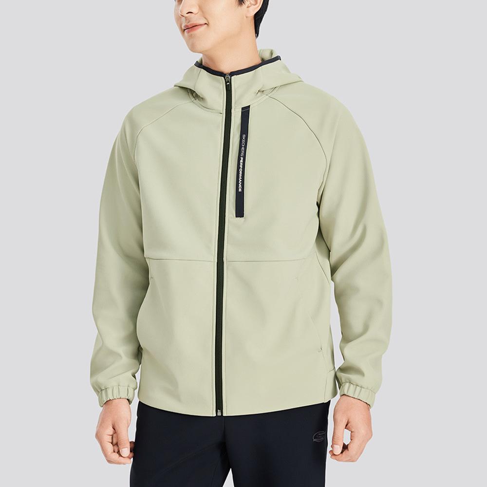 Skechers Basic Sports Series Hooded Zip Fashion Long Sleeve Jacket Men Jackets Durable-Gray P424M130-027B