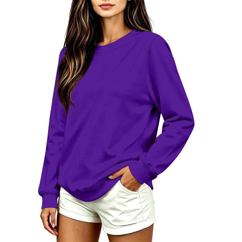 Damenmode Lässiger Langarm Bedruckter Rundhals-Sweatshirt