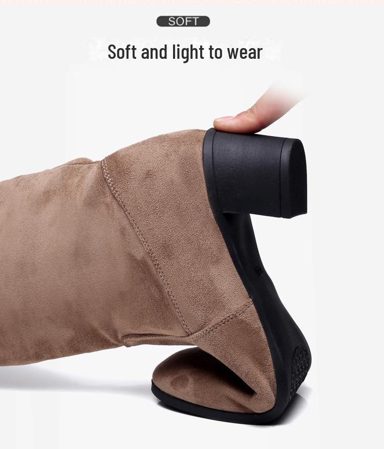Ganzjahres-Slipper-Tanzstiefel mit mittlerem Absatz für Damen