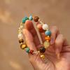 Exquisite National Style Bracelet: Imitation Turquoise, Tiger Eye, Crystal, Agarwood Beads