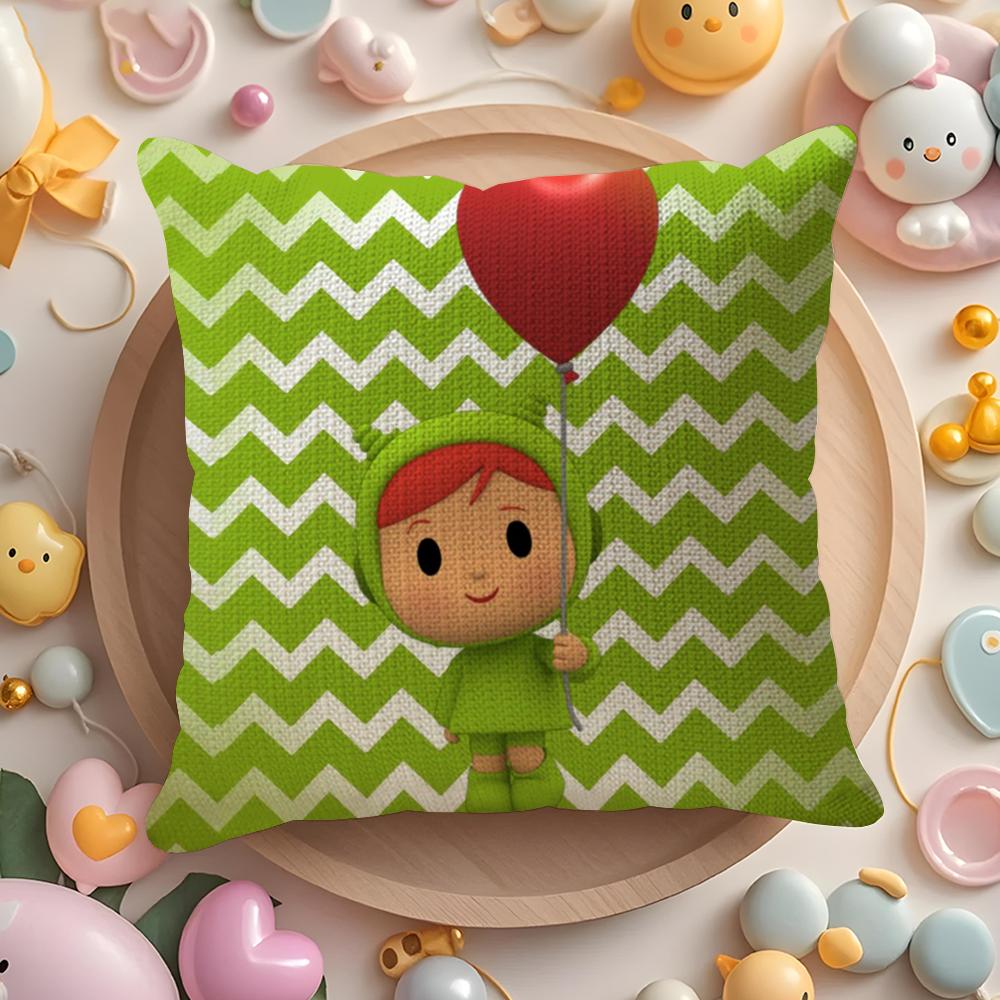 B-Boy-Girl-Pocoyo Kissenbezug Natürlicher Leinen Bio-Stoff Beidseitiger Druck Sofa Heimdeko Geschenk Kissenhülle