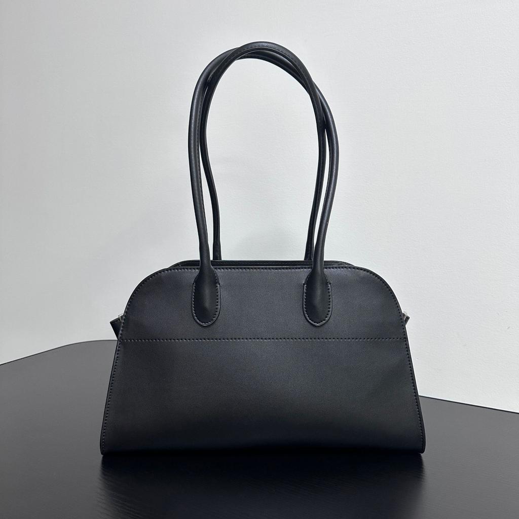 Minimalist style black tote bag women's large-capacity handbag commuter shoulder bag, new old money style underarm bag