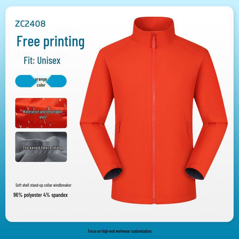 High-End Autumn/Winter Windproof Workwear Jacket with Custom Logo L