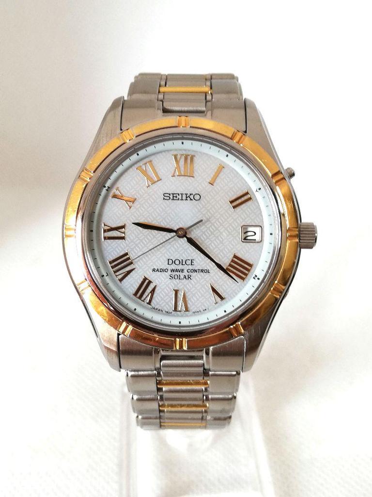 [USED] Radio-controlled solar watch, rare, Seiko Dolce 7B22-0AE0