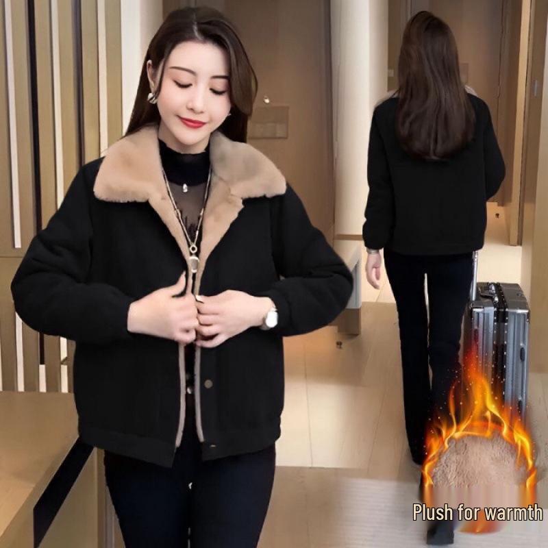 Women's Corduroy Petite Loose Warm Jacket - 2024 Autumn/Winter Collection