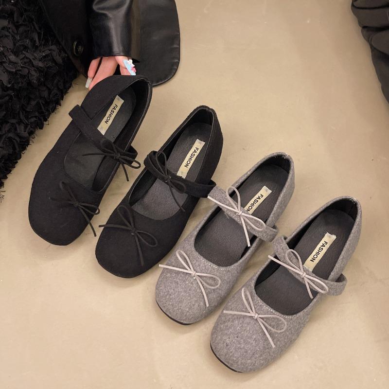 Fashion Mary Jane Shoes Women 2025 New Spring French Square Toe Bow Sweet Shallow Inside Heightening Slip Strap Single Shoes