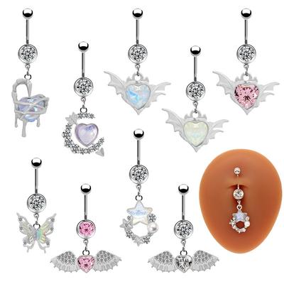 Butterfly Belly Button Rings Star Heart Zircon Navel Ring For Women Belly Navel Rings Body Piercing Jewelry Accessories